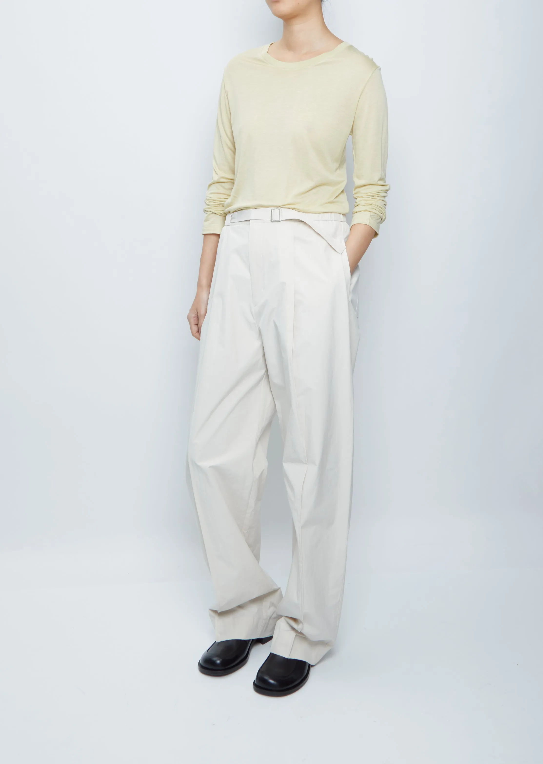 Belted Tuck Pants