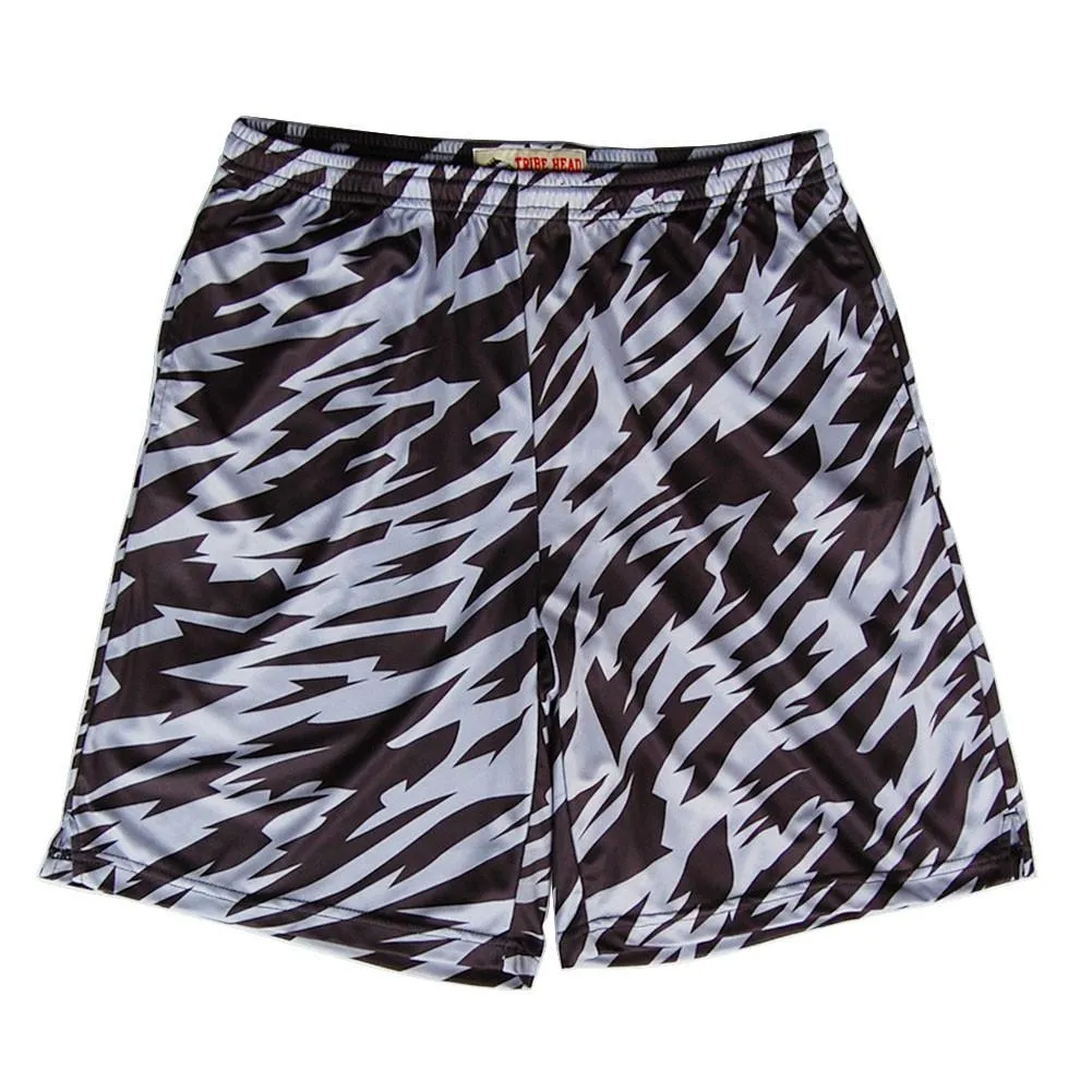 Black and Grey  Two-Tone Camo Sublimated Lacrosse Shorts