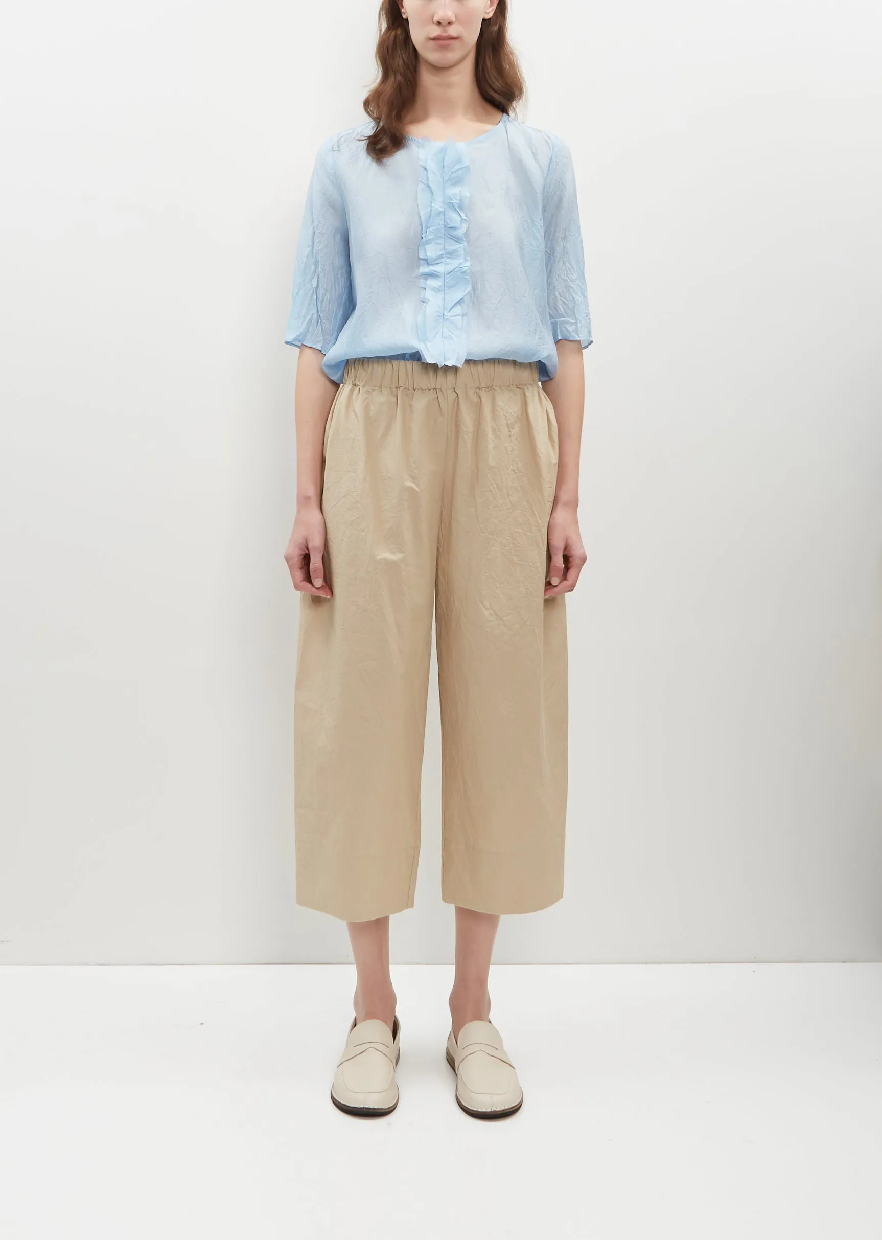 Cotton Gabardine Wide Pullon Pants