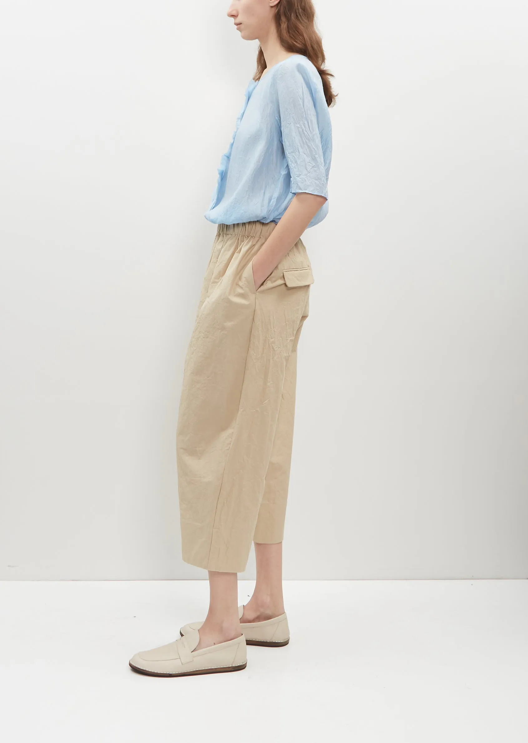Cotton Gabardine Wide Pullon Pants