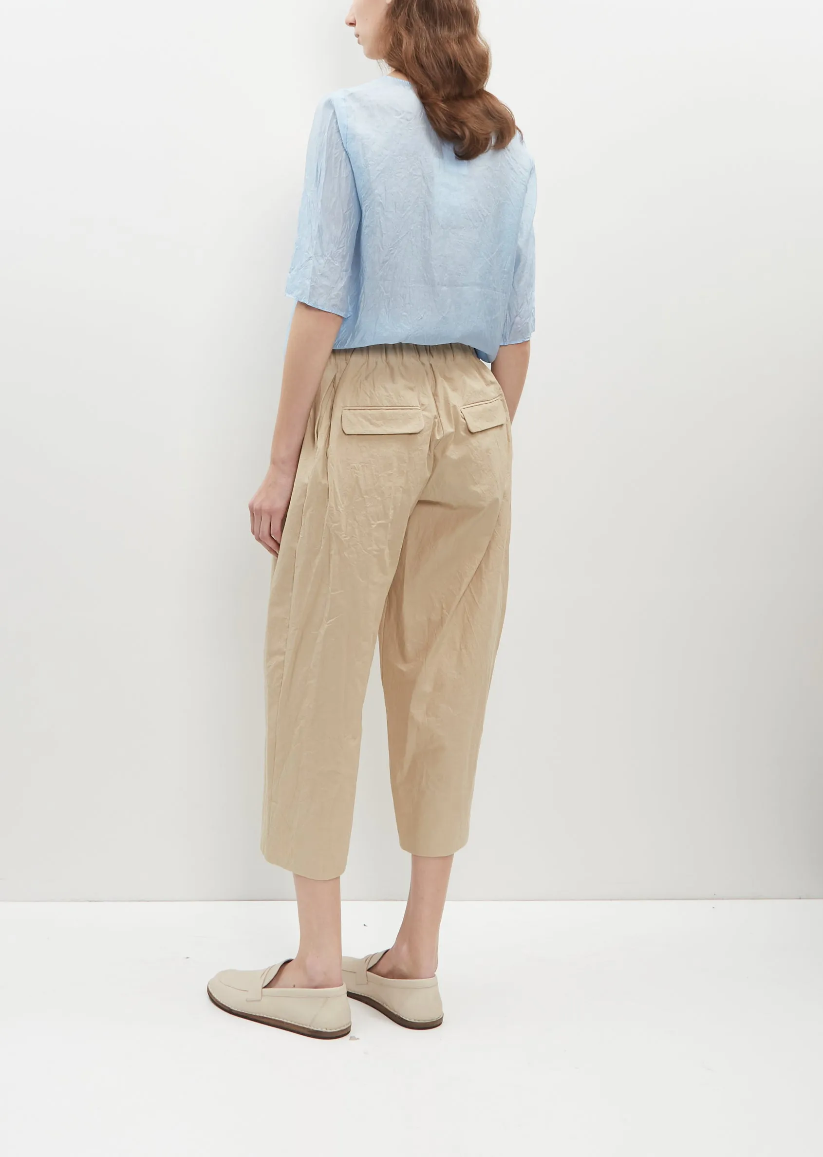 Cotton Gabardine Wide Pullon Pants