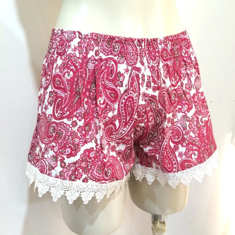 Paisley Cotton Summer Shorts