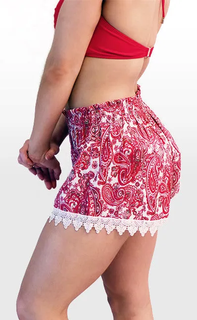 Paisley Cotton Summer Shorts
