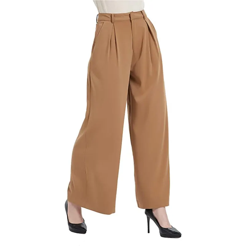 Women High Waist Casual Wide Leg Long Palazzo Pants Trousers