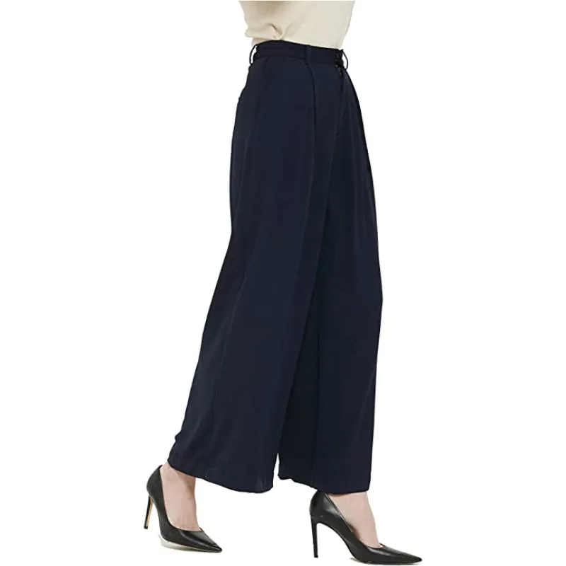 Women High Waist Casual Wide Leg Long Palazzo Pants Trousers