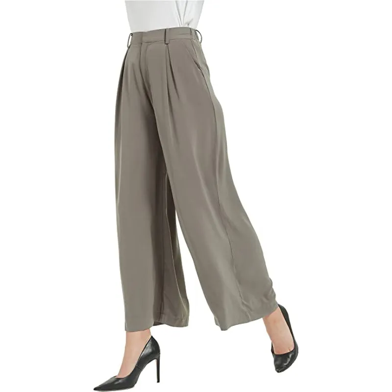 Women High Waist Casual Wide Leg Long Palazzo Pants Trousers