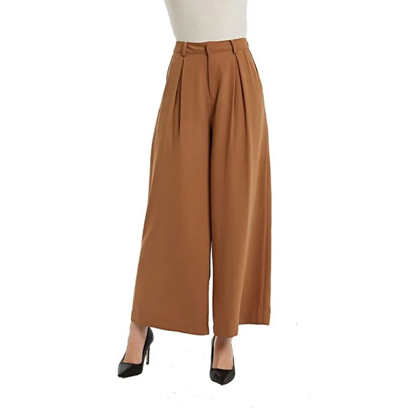 Women High Waist Casual Wide Leg Long Palazzo Pants Trousers